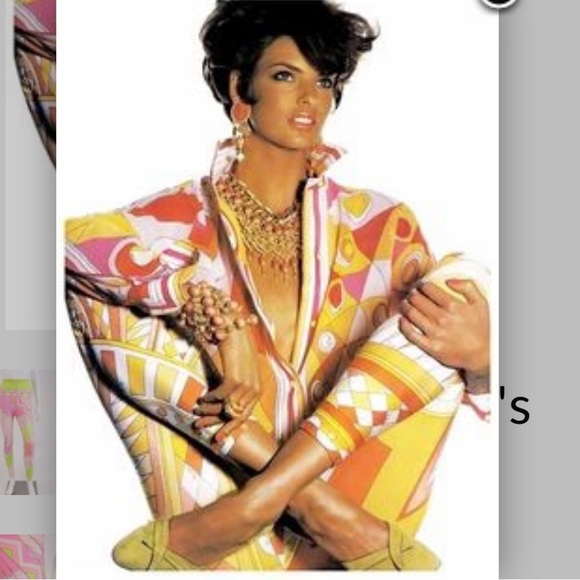 Rare! Vintage Early 90’s Emilio Pucci Shiny Psychadelic Print Leggings M - Picture 13 of 13